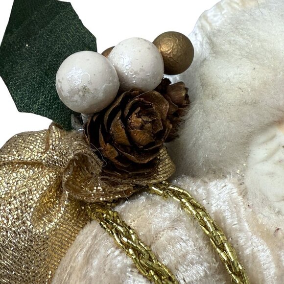 Old World Santa 5.5" Vintage Christmas Decor Gold Fabric Figurine - Picture 7 of 8